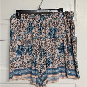 Maurices Floral Print Shorts with Black and Blue
